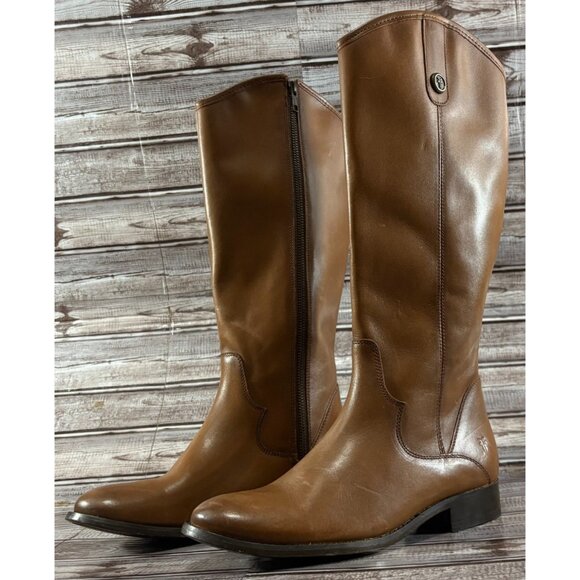 Frye Melissa Leather Riding Boots Shoes size 7.5 color brown brand new mspr $345 - Picture 1 of 9